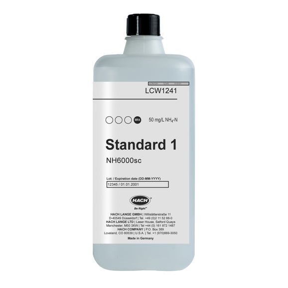 NH6000sc Standard Solution 1 for Measuring Range 4, 50 mg/L NH₄-N, 1.95 L
