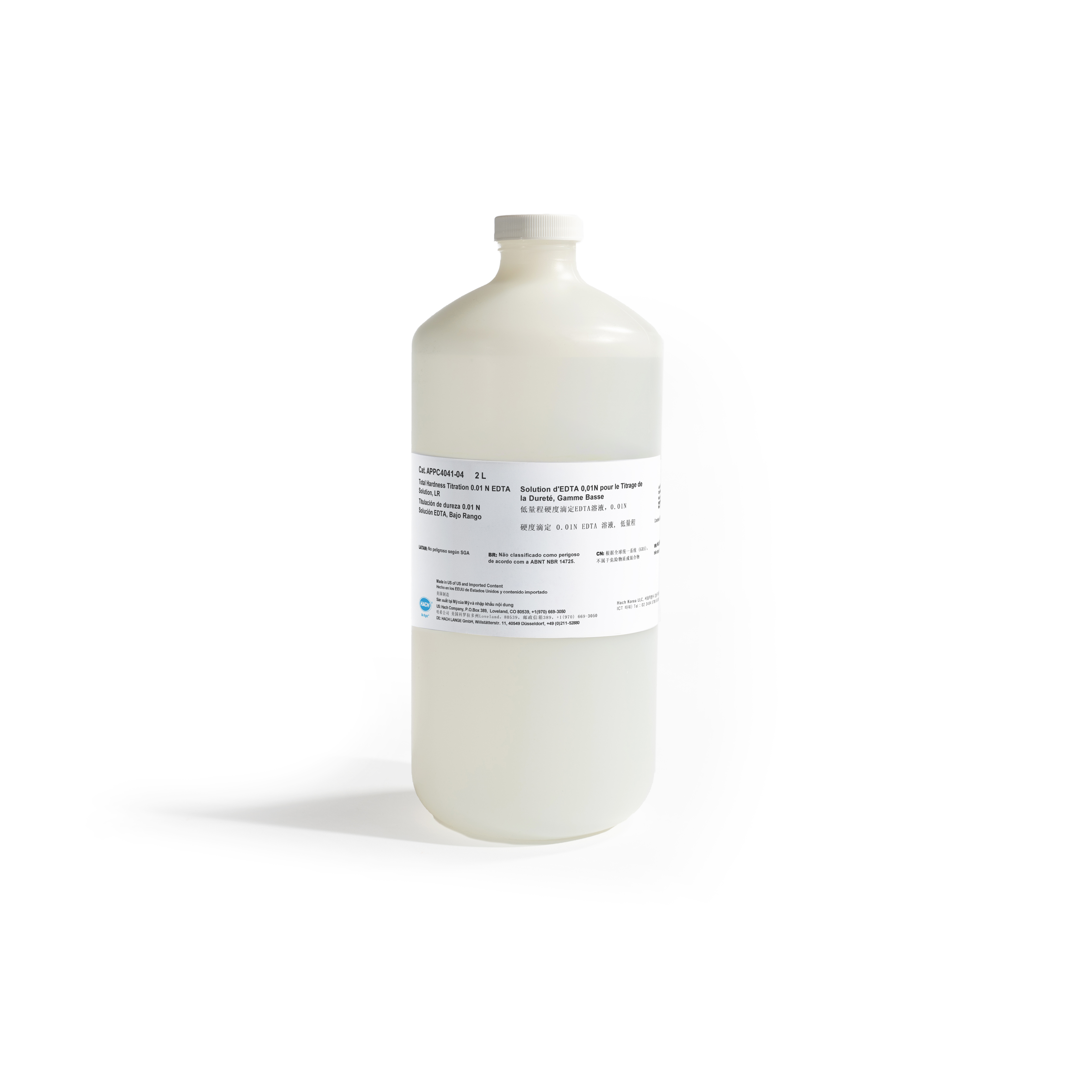 EDTA solution for EZ4041 Total Hardness Analyzer, 0.005 M, 2 L