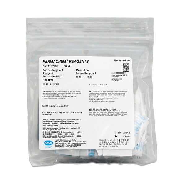 Formaldehyde 1 Reagent Powder Pillows, pk/100