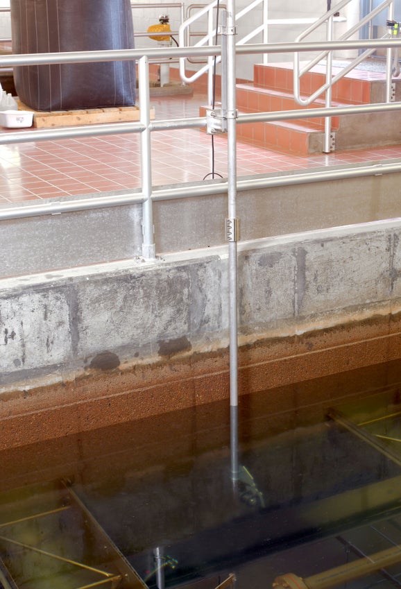 A Solitax sc probe&nbsp;installed by rim&nbsp;mounting in an indoor application