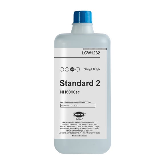 NH6000sc Standard Solution 2 for Measuring Range 3, 50 mg/L NH₄-N, 1.95 L