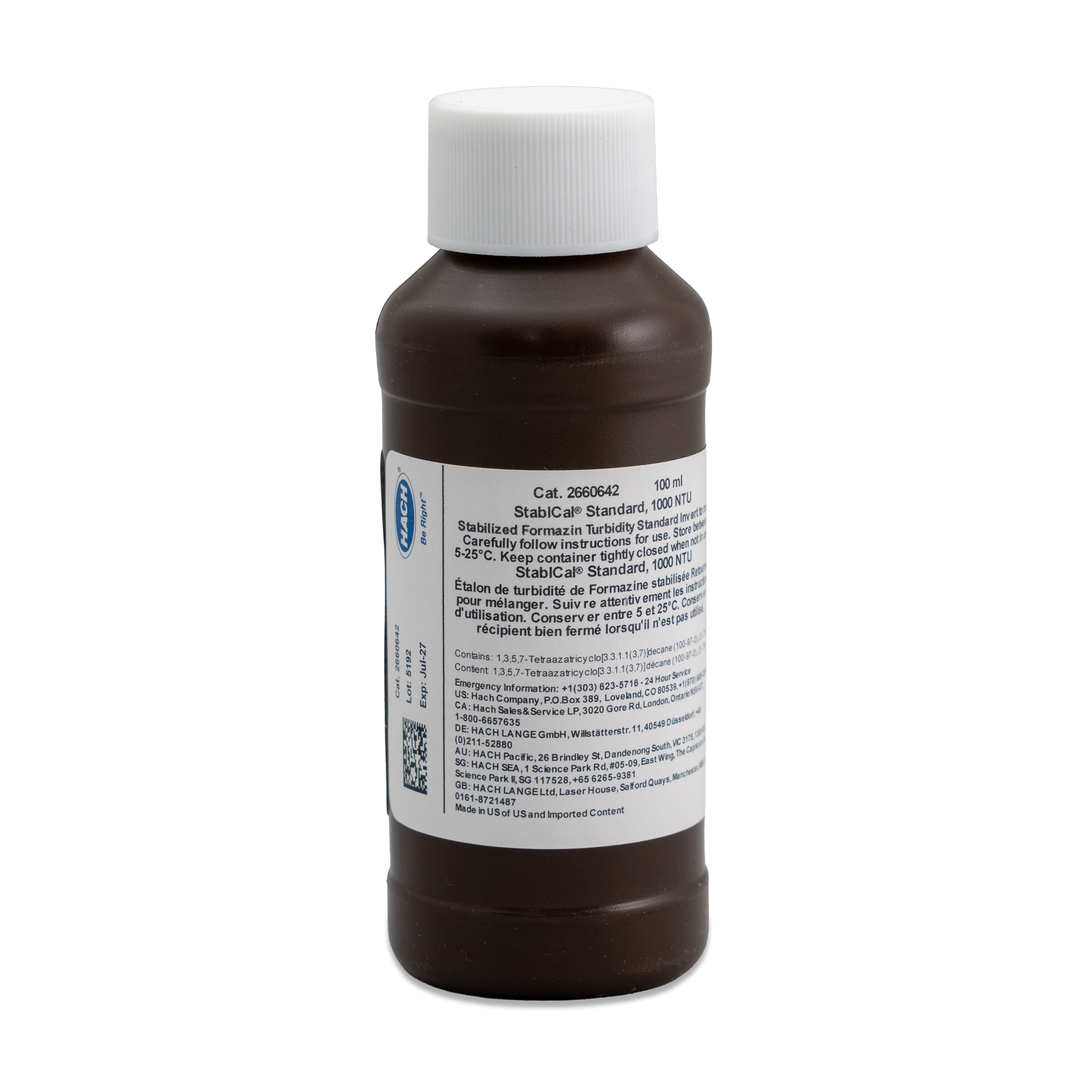 B.turtogtokh① Stablcal® Turbidity Standard, 1000 NTU, 100 mL | Hach
