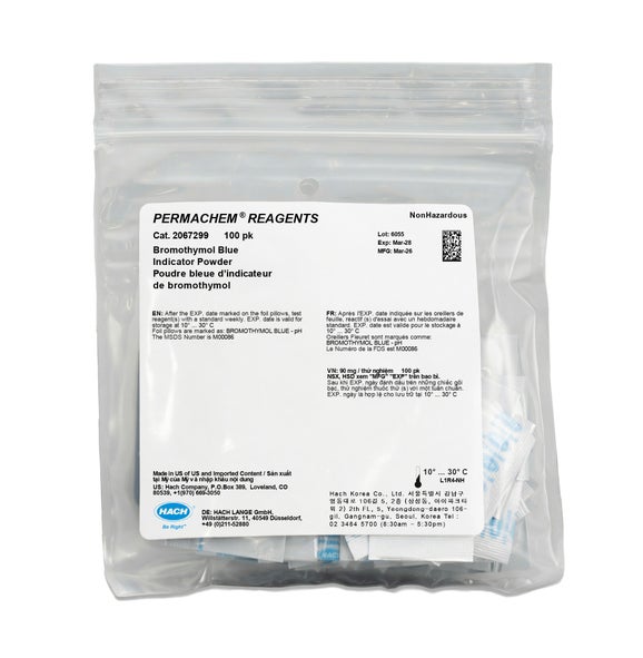 Bromothymol Blue Indicator Powder Pillows, pk/100