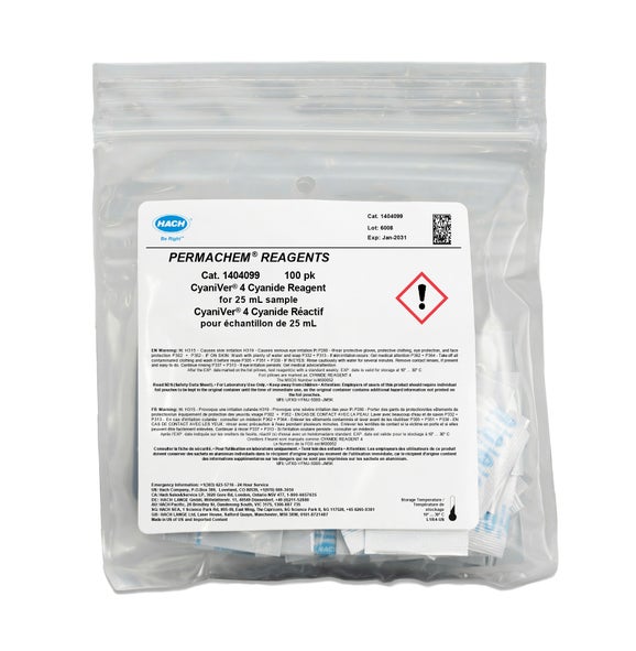 CyaniVer 4 Cyanide Reagent Powder Pillows, 25mL, pk/100