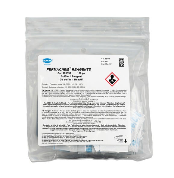 Sulfite 1 Reagent Powder Pillows, pk/100