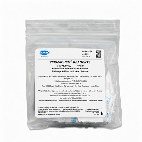 Phenolphthalein indicator powder pillows, 100 pieces