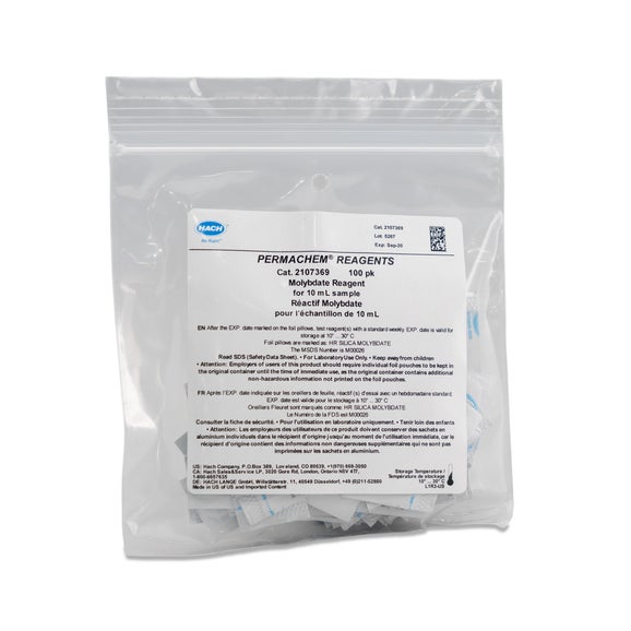 Molybdate Reagent Powder Pillows for HR Silica, 10 mL, pk/100