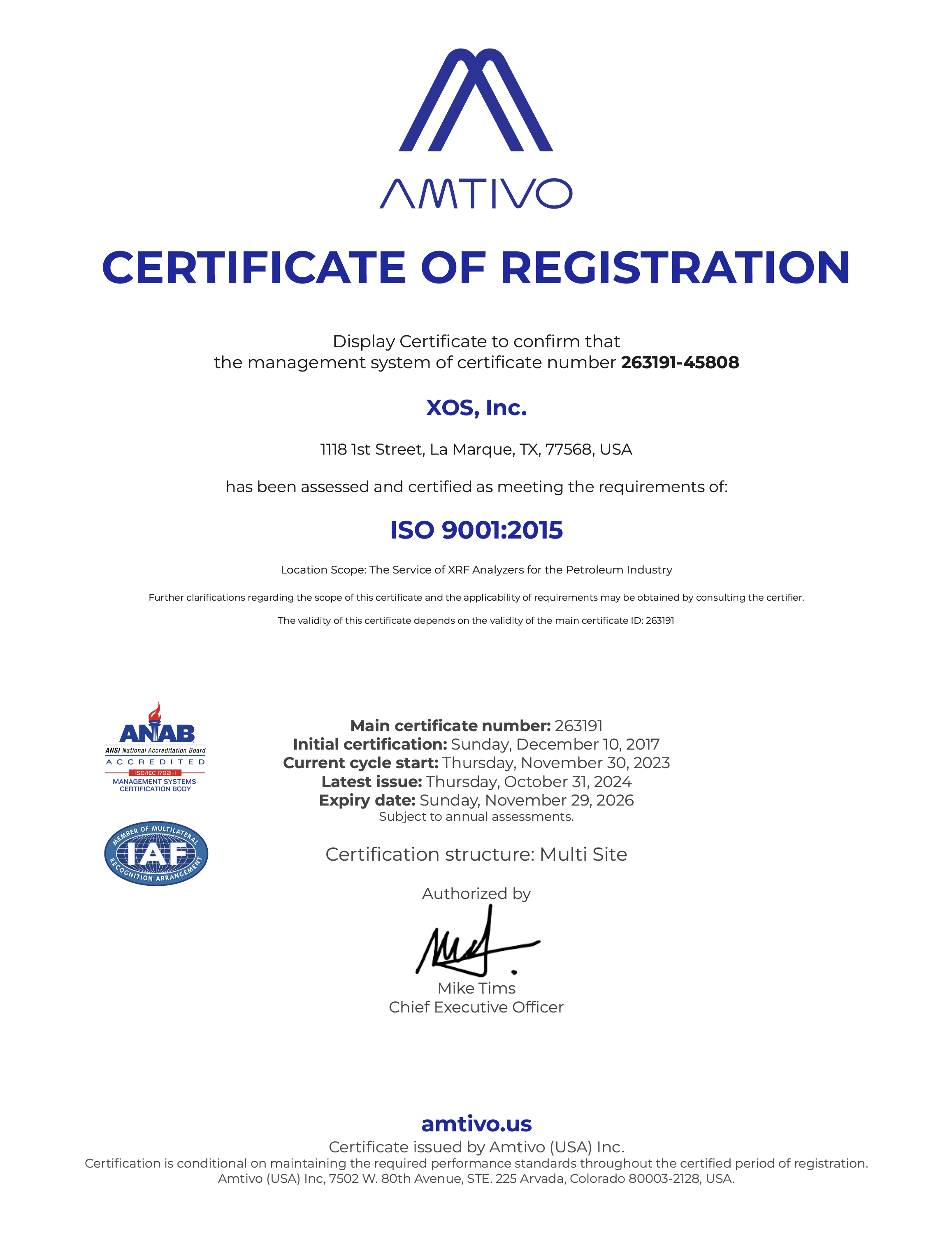 ISO Certification - La Marque