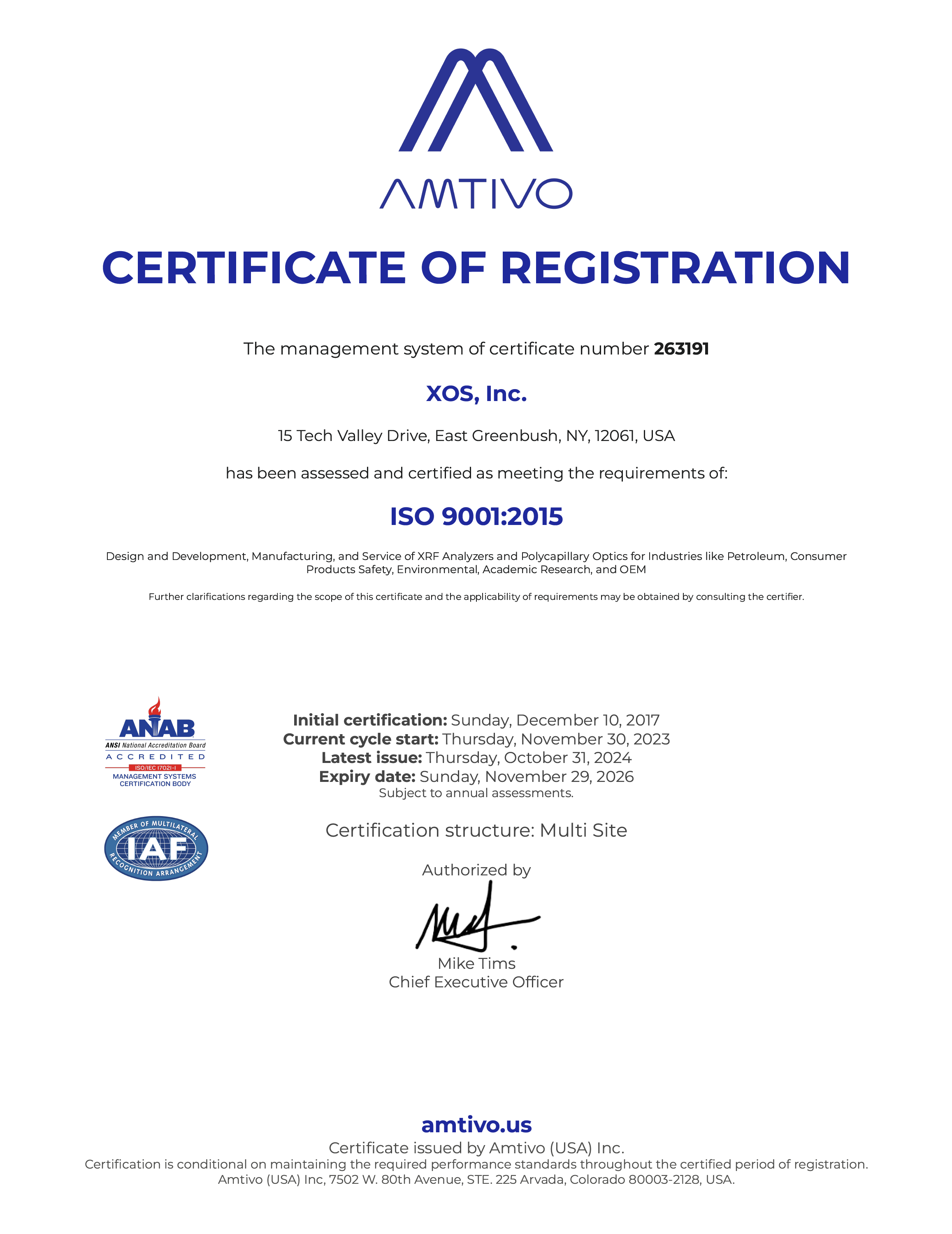ISO Certificate - East Greenbush (1)