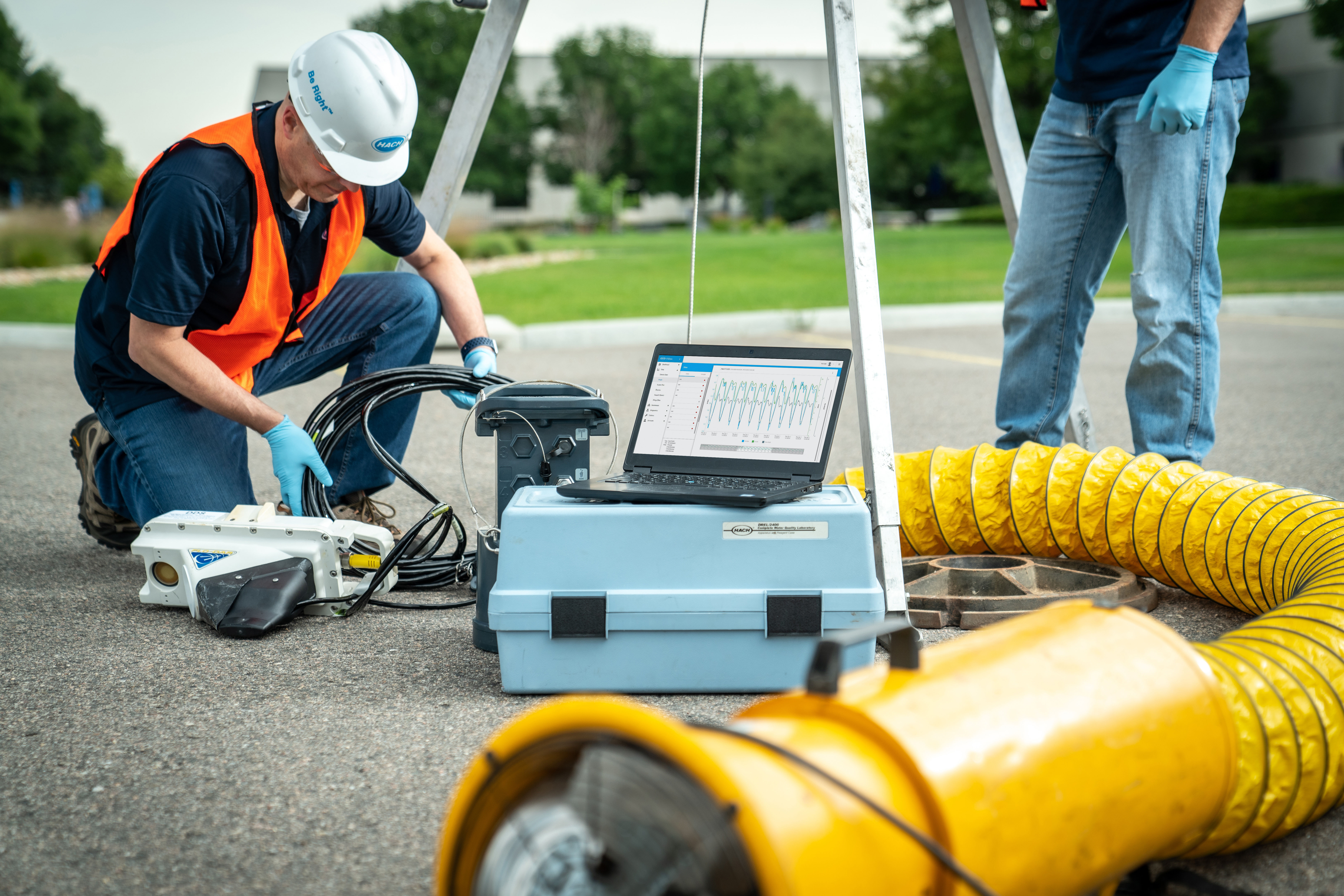 Open-channel sensor installation in a sewer manhole
